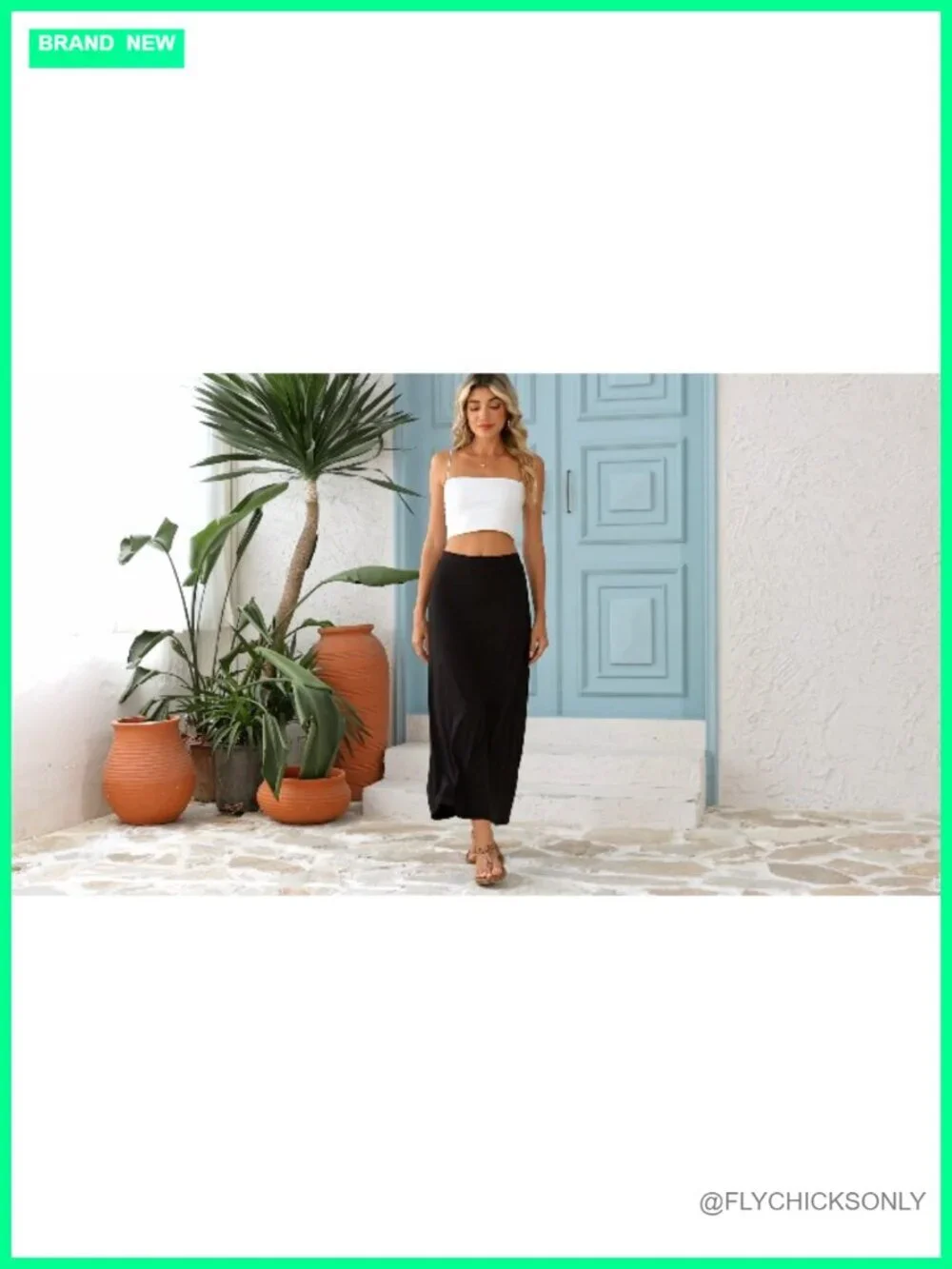 Flowy A-Line Maxi Skirt High Waisted Casual Long Skirt